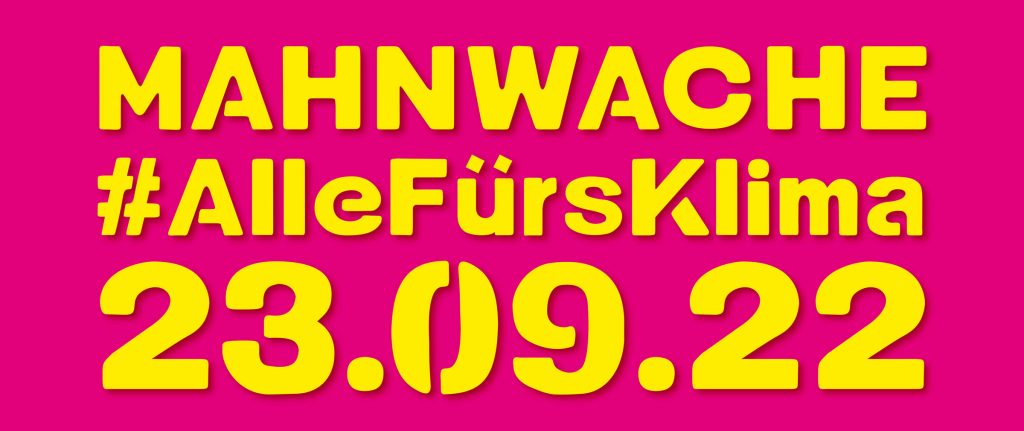 23.08.22, 18.30 Uhr
Mahnwache in Rothenburg o.d.T.
Alle fürs Klima